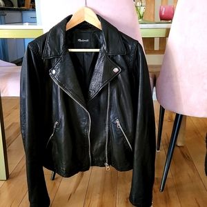 Madewell washed leather jacket XL black
